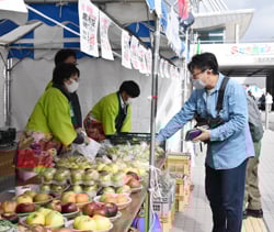 旬の農産物を販売したJAブース