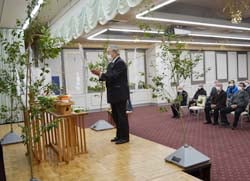玉串奉奠する御子柴組合長