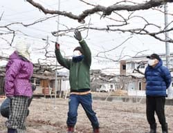 営農技術員の説明を熱心に聞く参加者