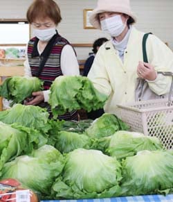 買い物を楽しむ来店客