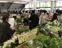 春野菜が豊富に並びにぎわう店内