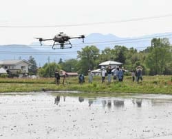 ドローンによる直播実演会