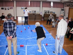 ボッチャを楽しむ参加者（長野県上田市で）