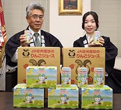 「JA信州諏訪のりんごジュース」の販売が今年も始まった