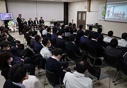 JA本所の様子をWEBで配信し、「景色の共有」を図りながら進めた新年役職員全体集会