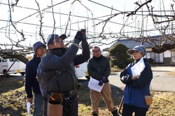 誘引作業を熱心に学ぶ参加者