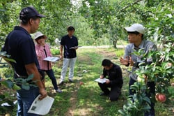 玉回しの説明を聞く参加者