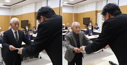 雌の部最優秀賞を受賞した伊藤公雄さんと去勢の部最優秀賞を受賞した木下伸一さん