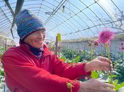 ダリア「ミッチャン」を出品し受賞した木下さん