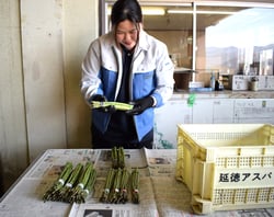 品質をチェックするＪＡ出荷担当者