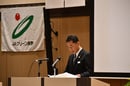 あいさつをする栗林組合長（長野県長野市、５月２７日）