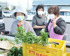 新鮮な農産物を会員自ら販売した
