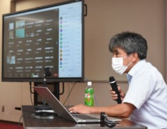オンライン研修会で感想を語る島田代表