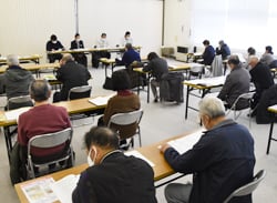 コロナ対策を講じて、生産者に出席を求めた営農懇談会会場