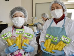 販売開始となった牧大根の漬物「安曇野うんめえ漬け」