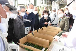 説明を受ける生産者