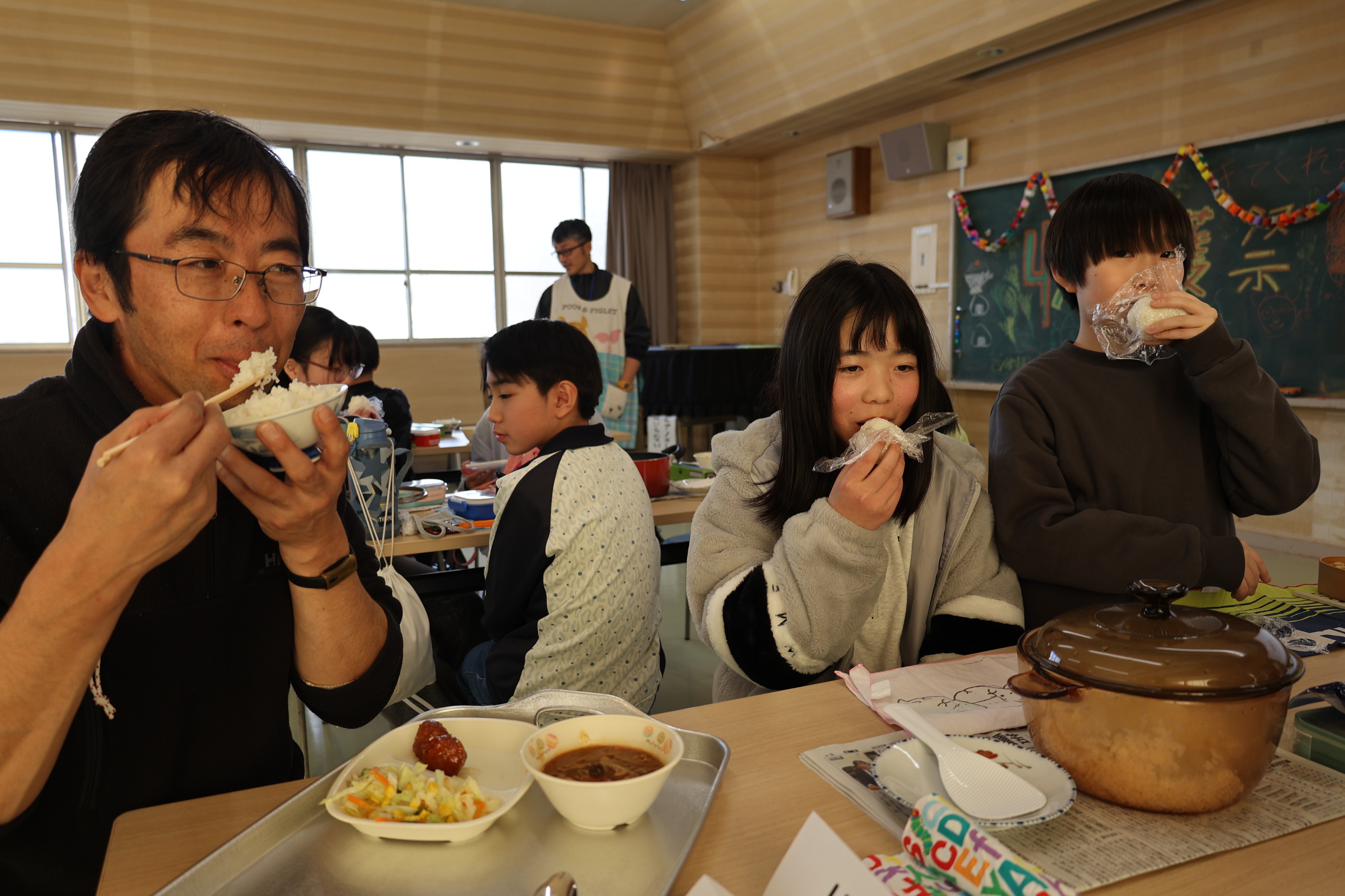 新米を収穫祭で味わった