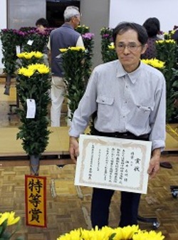 「油井さん（小海町）特賞、花卉品評会に87点」の画像