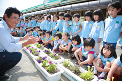 「花の寄せ植え、15ヵ所に贈る」の画像