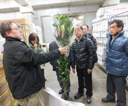 「東京の市場視察、卸業者らと懇談」の画像