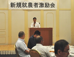 「中野、飯山市など、新規就農者を激励」の画像